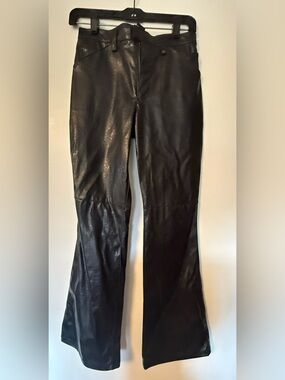 Vintage Xhilaration Black Faux Leather Flared Kids Pants